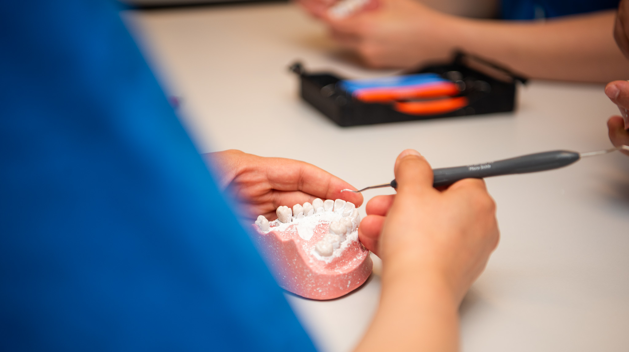 Bilder från validering YH-flex, maj 2024. Valideringen görs av blivande sköterskor som har erfarenhet från tandvården. Med de validerade kunskaperna anpassas tandsköterskeutbildningen individuellt, från några veckor tillhel utbildning på 1,5 år..